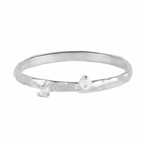 Mejuri Silver Raw Stacker 2 Ring with Sapphires